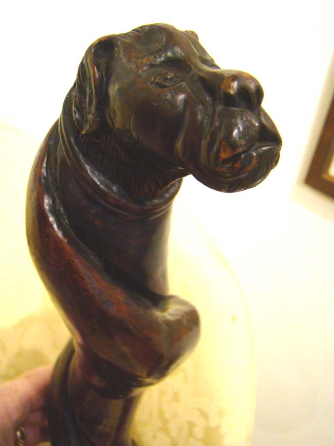 A fabulous 19th century carved walking stick with dog's head knob circa 1875 — image 6